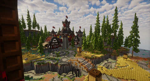 Everpine Village — Medieval Minecraft village spawn, screenshot 2