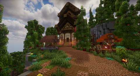Farming Eldervale Island — Medieval Minecraft skyblock island, screenshot 6