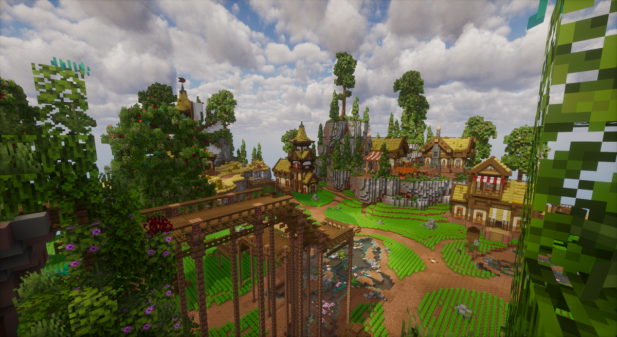Farming Eldervale Island — Medieval Minecraft skyblock island, screenshot 5