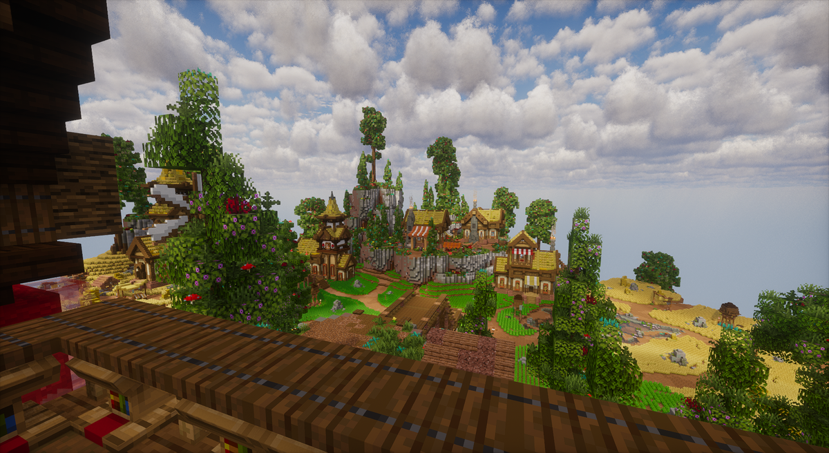 Farming Eldervale Island — Medieval Minecraft skyblock island, screenshot 3