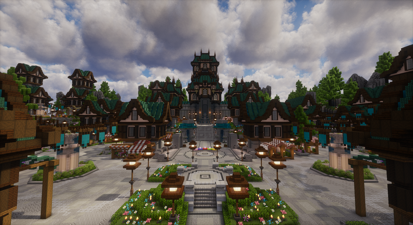 Azurecrest Kingdom Spawn — Medieval Minecraft spawn, screenshot 1