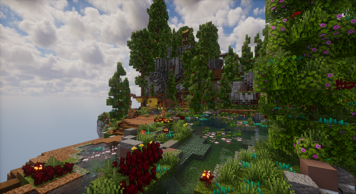 Farming Eldervale Island — Medieval Minecraft skyblock island, screenshot 1
