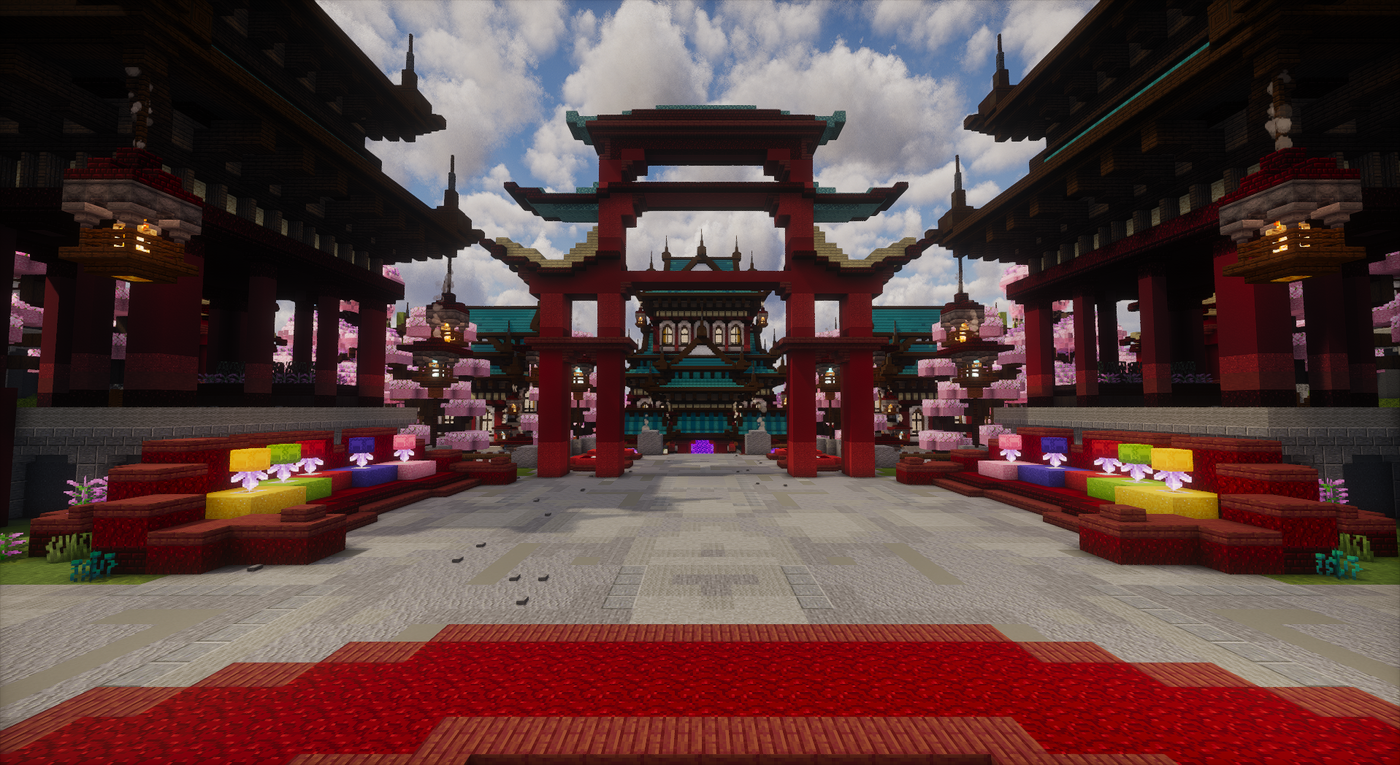 Sakura Dinasty Spawn — Japanese Minecraft spawn, screenshot 1