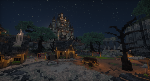 Graveyard Kingdom — Dark Fantasy Minecraft kingdom spawn, screenshot 1