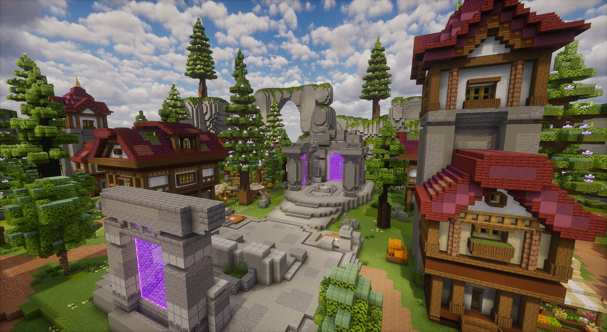 Eldenwood Village Spawn — Medieval Minecraft spawn, screenshot 1