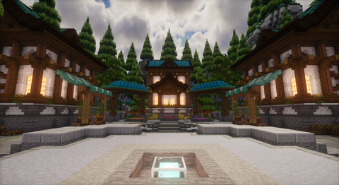 Tiny Light Blue Lobby — Cartoon Minecraft lobby, screenshot 1