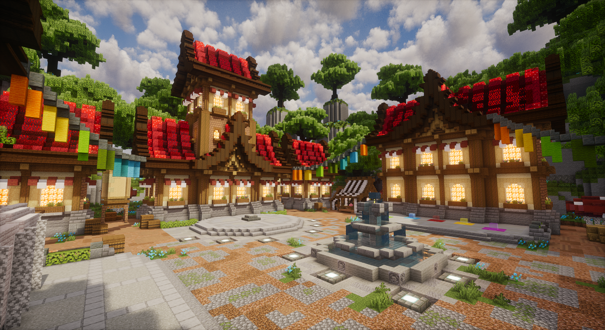 Scarlet Square Spawn — Minecraft spawn, screenshot 2