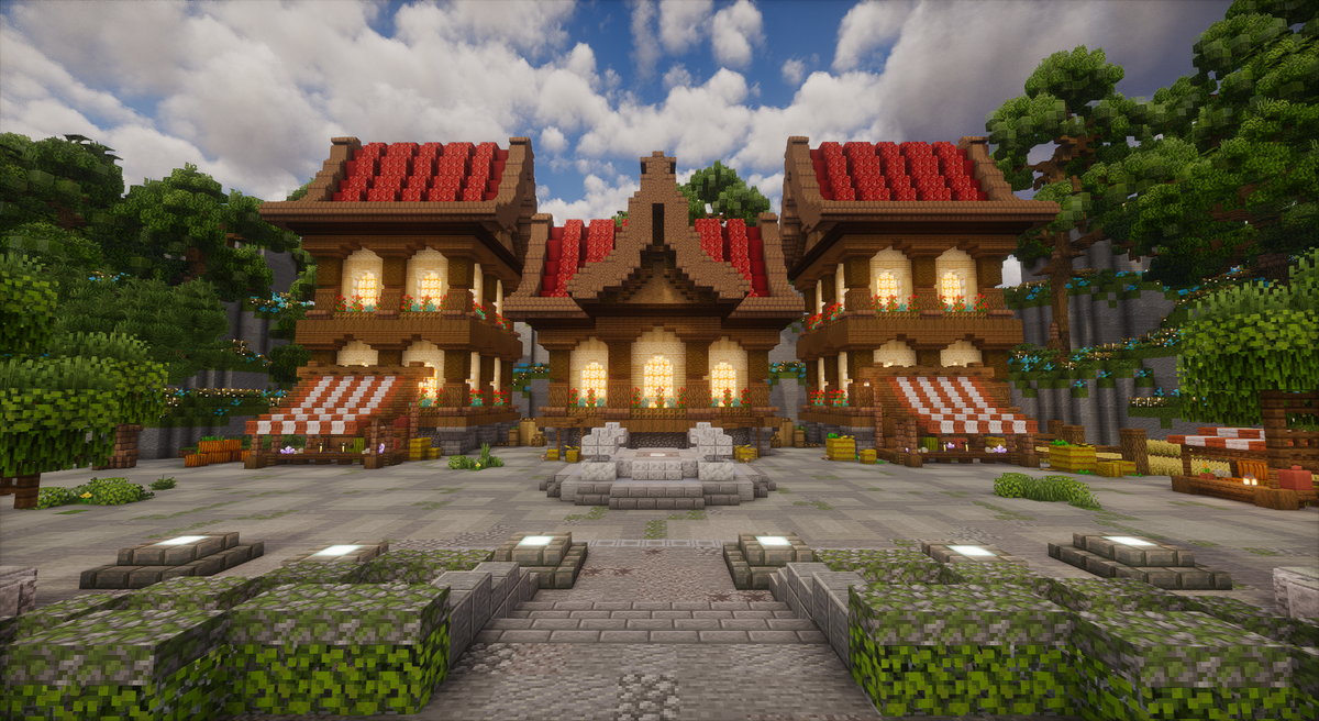 Rosewood Village Spawn — Medieval Minecraft village spawn, screenshot 2