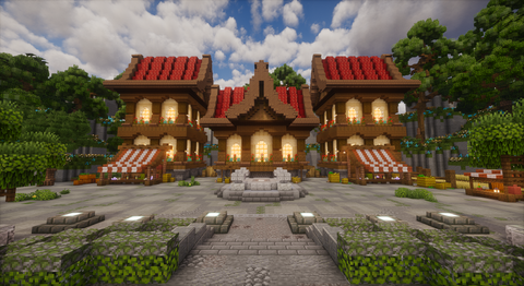 Rosewood Village Spawn — Medieval Minecraft village spawn, screenshot 2
