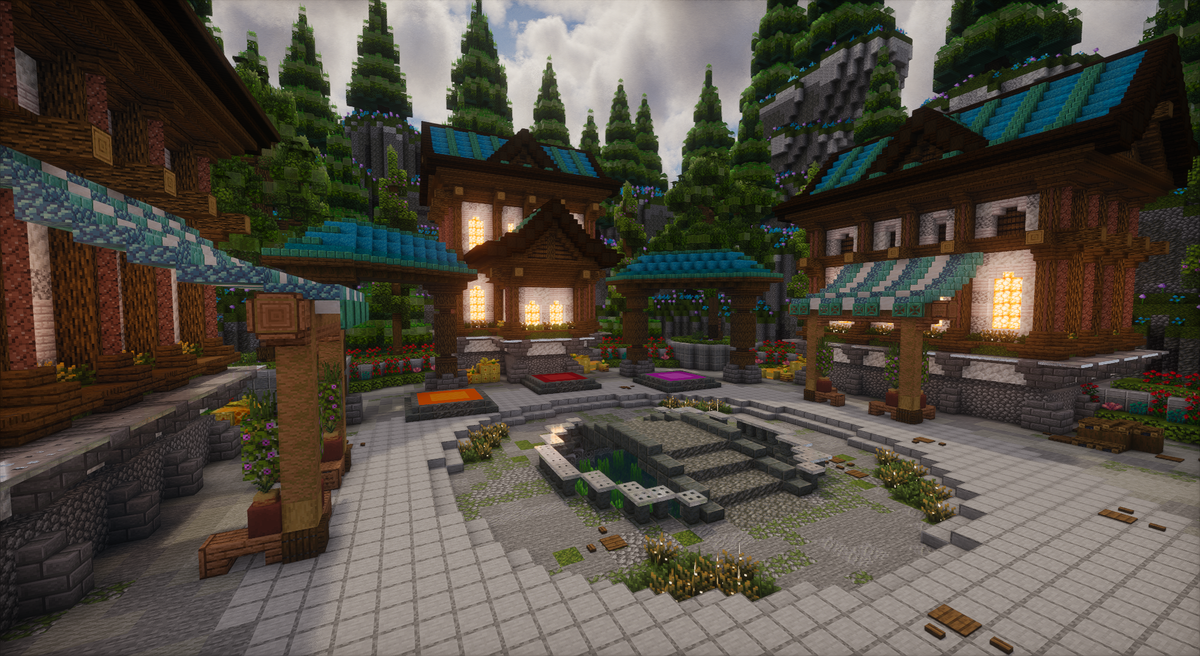 Tiny Light Blue Lobby — Cartoon Minecraft lobby, screenshot 2