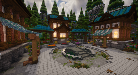 Tiny Light Blue Lobby — Cartoon Minecraft lobby, screenshot 2