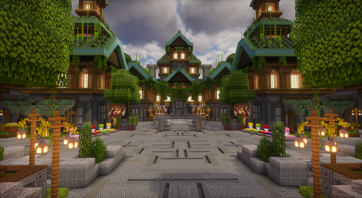 Mossy Kingdom Spawn — Cartoon Minecraft kingdom spawn, screenshot 3