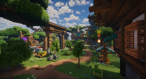 Blue Haven Village — Medieval Minecraft village spawn, screenshot 4