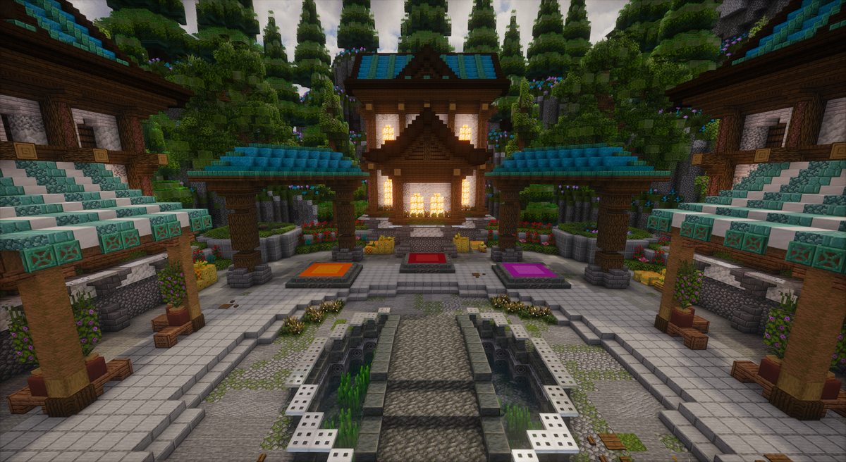 Tiny Light Blue Lobby — Cartoon Minecraft lobby, screenshot 3