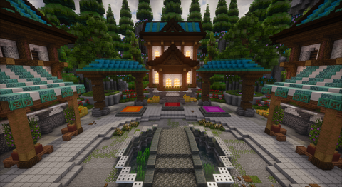Tiny Light Blue Lobby — Cartoon Minecraft lobby, screenshot 3