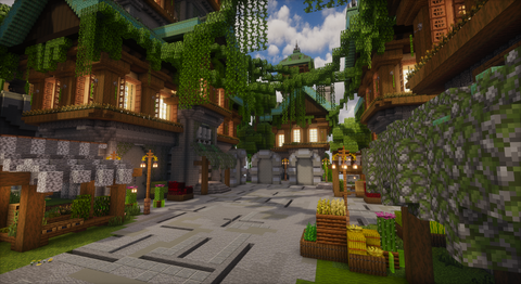 Mossy Kingdom Spawn — Cartoon Minecraft kingdom spawn, screenshot 4