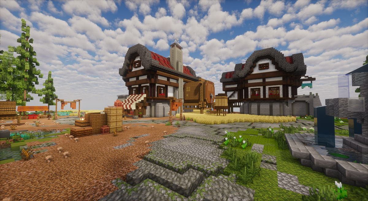 Everpine Village — Medieval Minecraft village spawn, screenshot 8