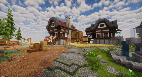 Everpine Village — Medieval Minecraft village spawn, screenshot 8