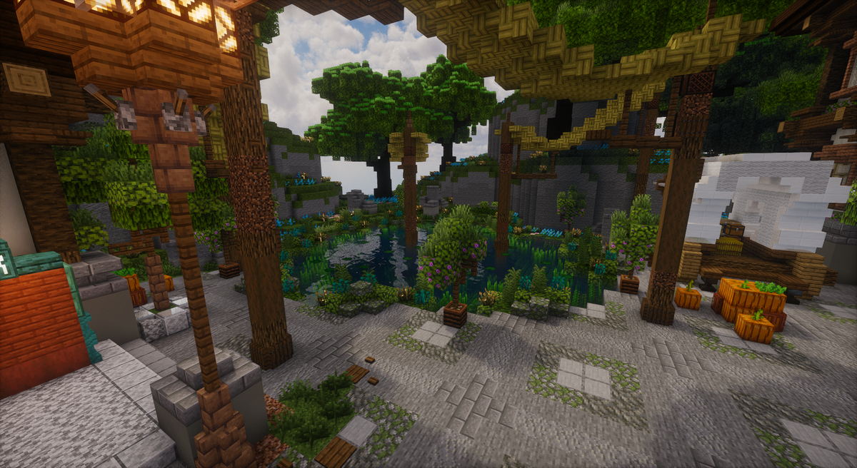 Everwood Plaza Spawn - cozy medieval Minecraft spawn, screenshot 5