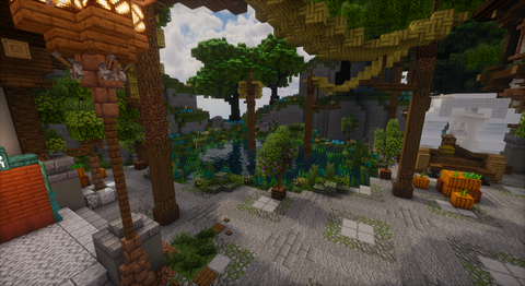 Everwood Plaza Spawn - cozy medieval Minecraft spawn, screenshot 5