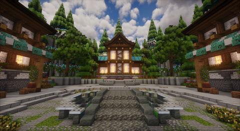 Tiny Light Blue Lobby — Cartoon Minecraft lobby, screenshot 4