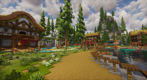 Fishing Eldervale Island — Minecraft skyblock island, screenshot 4