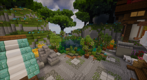 Everwood Plaza Spawn - cozy medieval Minecraft spawn, screenshot 6