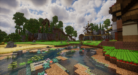 Farming Eldervale Island — Medieval Minecraft skyblock island, screenshot 11