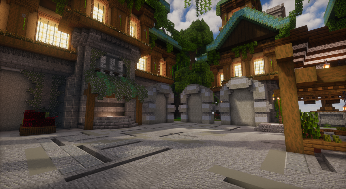 Mossy Kingdom Spawn — Cartoon Minecraft kingdom spawn, screenshot 5