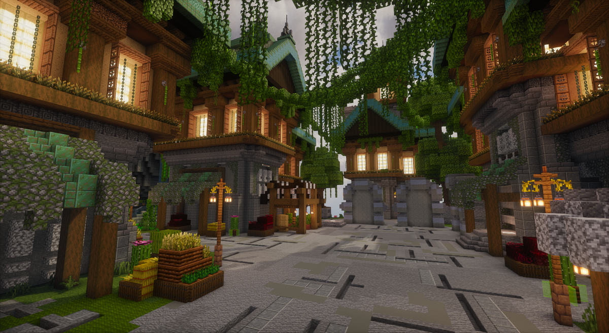 Mossy Kingdom Spawn — Cartoon Minecraft kingdom spawn, screenshot 6