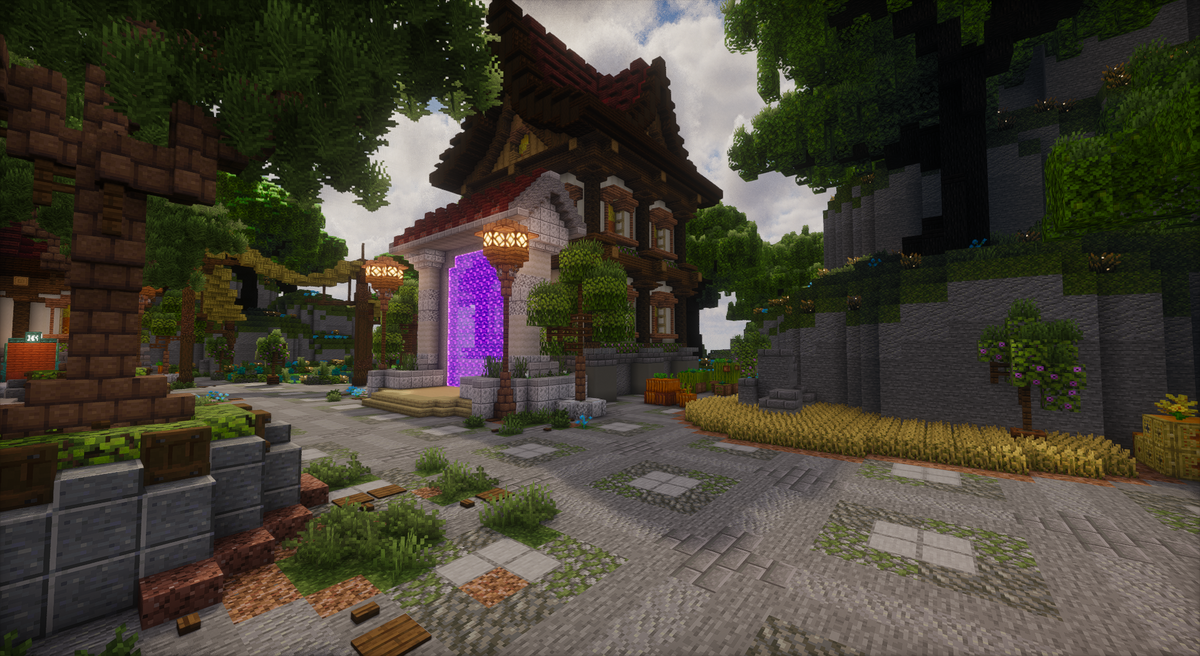 Everwood Plaza Spawn - cozy medieval Minecraft spawn, screenshot 7