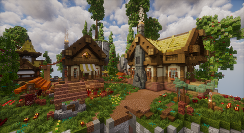 Farming Eldervale Island — Medieval Minecraft skyblock island, screenshot 10