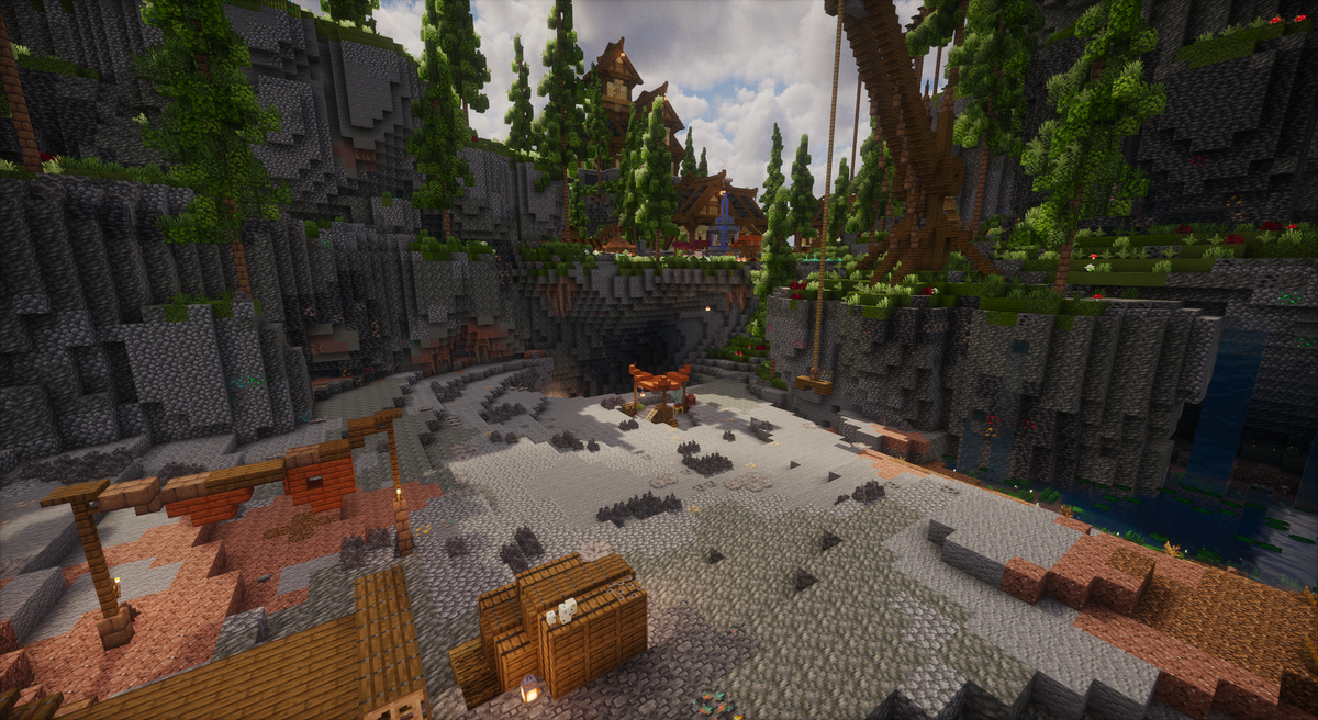 Mining Eldervale Island — Medieval Minecraft skyblock island, screenshot 7
