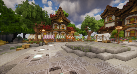 Everwood Plaza Spawn - cozy medieval Minecraft spawn, screenshot 8