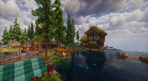 Fishing Eldervale Island — Minecraft skyblock island, screenshot 8