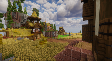Farming Eldervale Island — Medieval Minecraft skyblock island, screenshot 7
