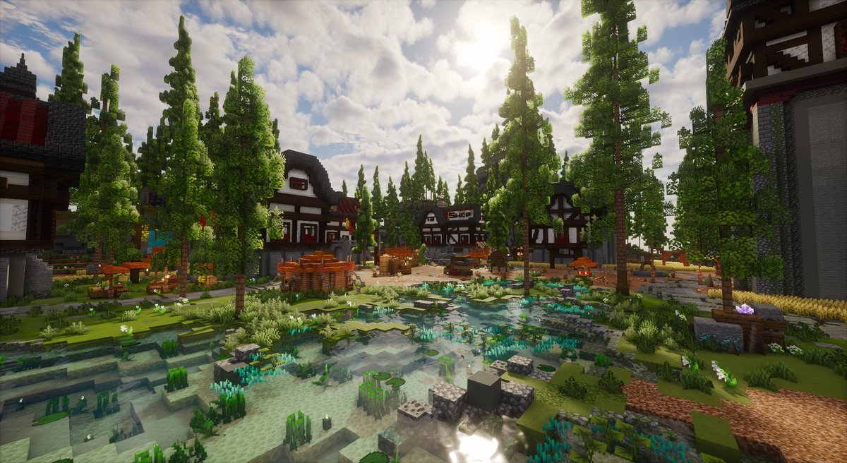 Everpine Village — Medieval Minecraft village spawn, screenshot 3