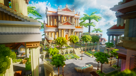 Akropolis Greek Spawn — Greek Minecraft spawn, render