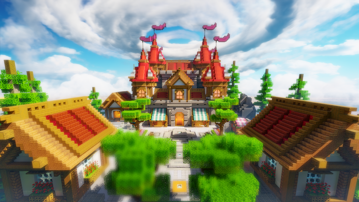 Cute Red Medieval Spawn — Minecraft spawn, render