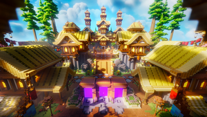 Golden Village Spawn — Minecraft spawn, render