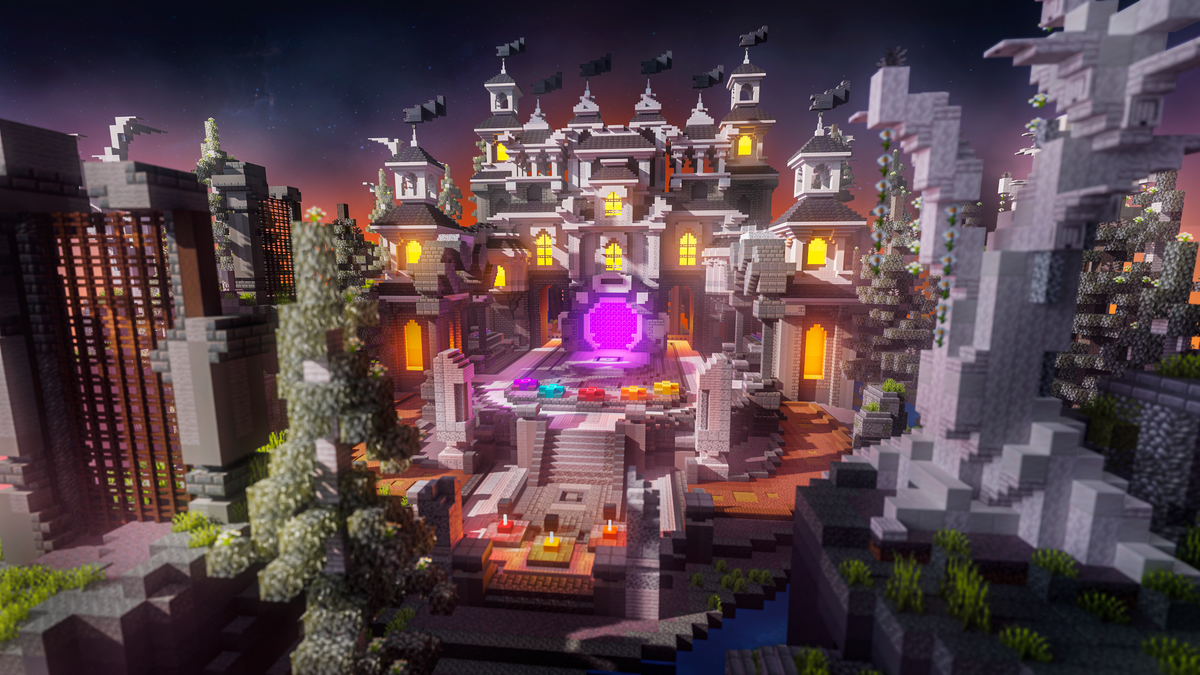 Pale Oak Lobby — Minecraft lobby, render