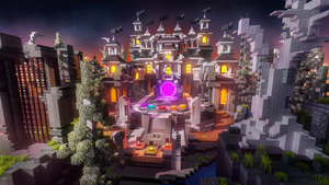 Pale Oak Lobby — Minecraft lobby, render