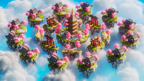Japanese BedWars — Minecraft bedwars map, render