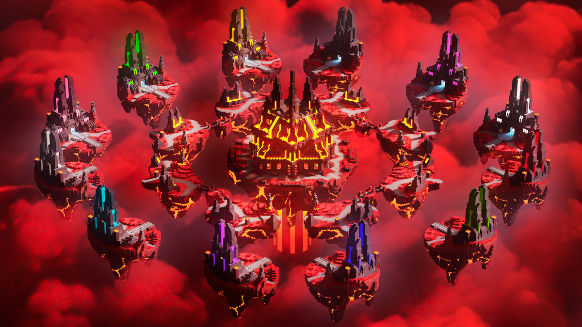 Nether BedWars — Minecraft bedwars map, render