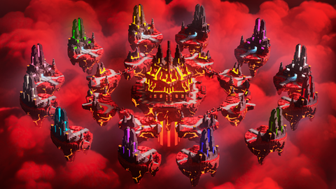 Nether BedWars — Minecraft bedwars map, render