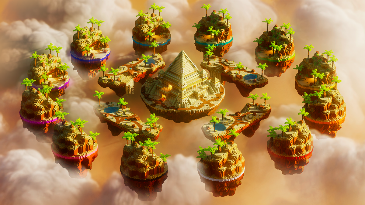 Desert BedWars — Minecraft bedwars map, render