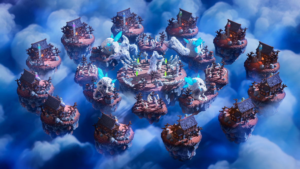 Graveyard BedWars — Dark Fantasy Minecraft bedwars map, render