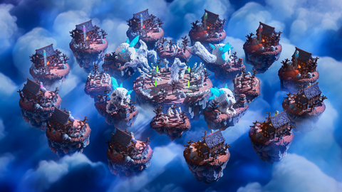 Graveyard BedWars — Dark Fantasy Minecraft bedwars map, render