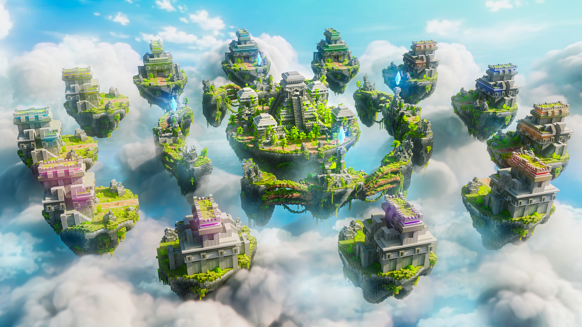 Jungle BedWars — Minecraft bedwars map, render
