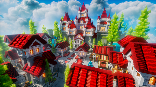 Crownpoint Keep Lobby — Medieval Minecraft lobby, render